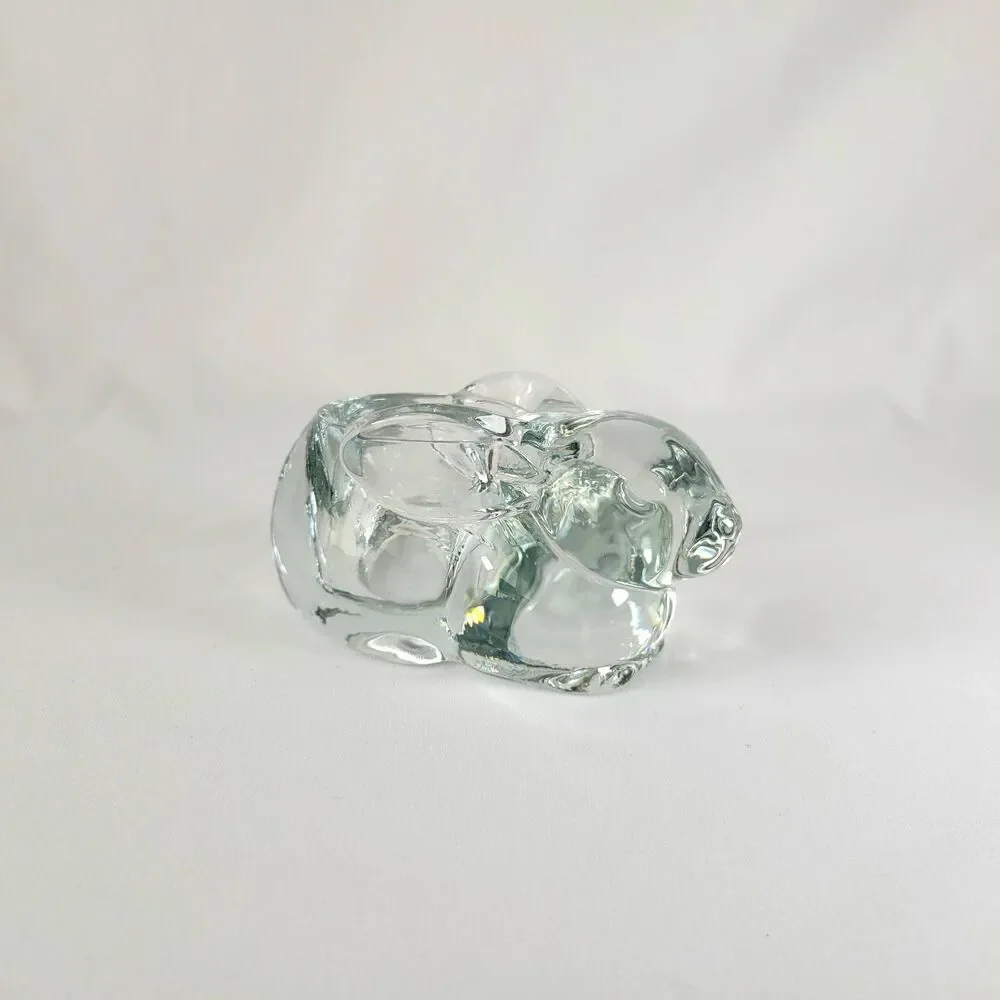 Vintage Indiana Glass Rabbit Votive Candle Holder Bunny Cottagecore Coquette